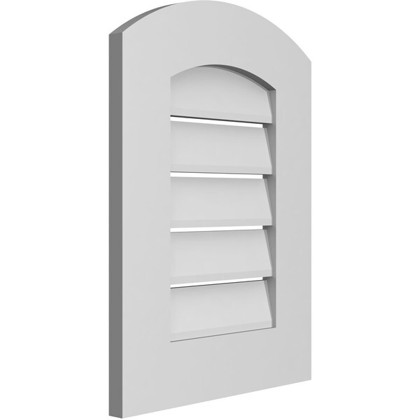 Arch Top Surface Mount PVC Gable Vent: Non-Functional, W/ 3-1/2W X 1P Standard Frame, 16W X 20H